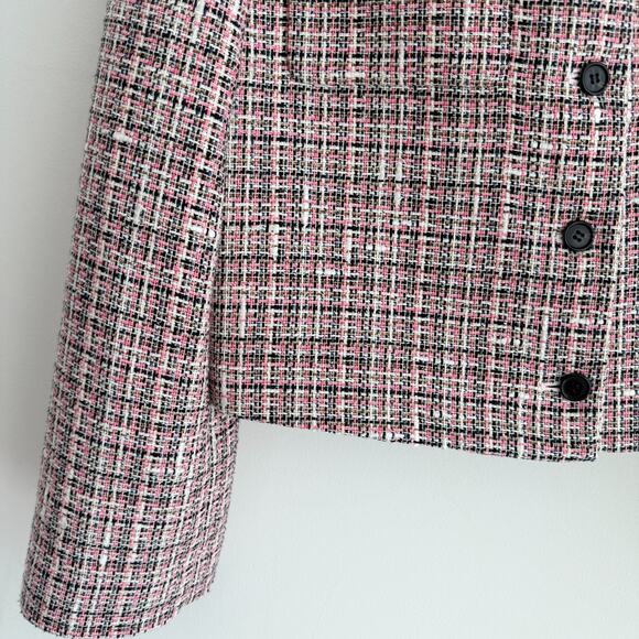 Theory Tweed Blazer Jacket 10 Pink Quiet Luxury Elegant Old Money Blair Waldorf - Picture 6 of 8